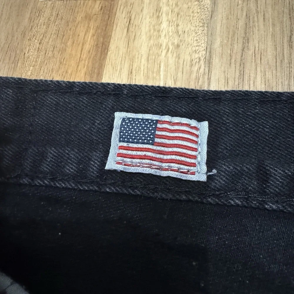 Vintage True Religion Jeans Mens 38x32 Black Red Stitching Billy‎ Super T USA